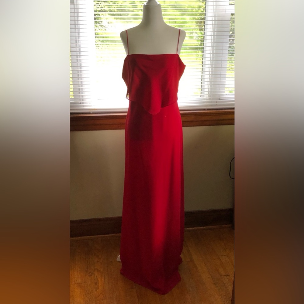 Elegant Red Spaghetti Strap Dress